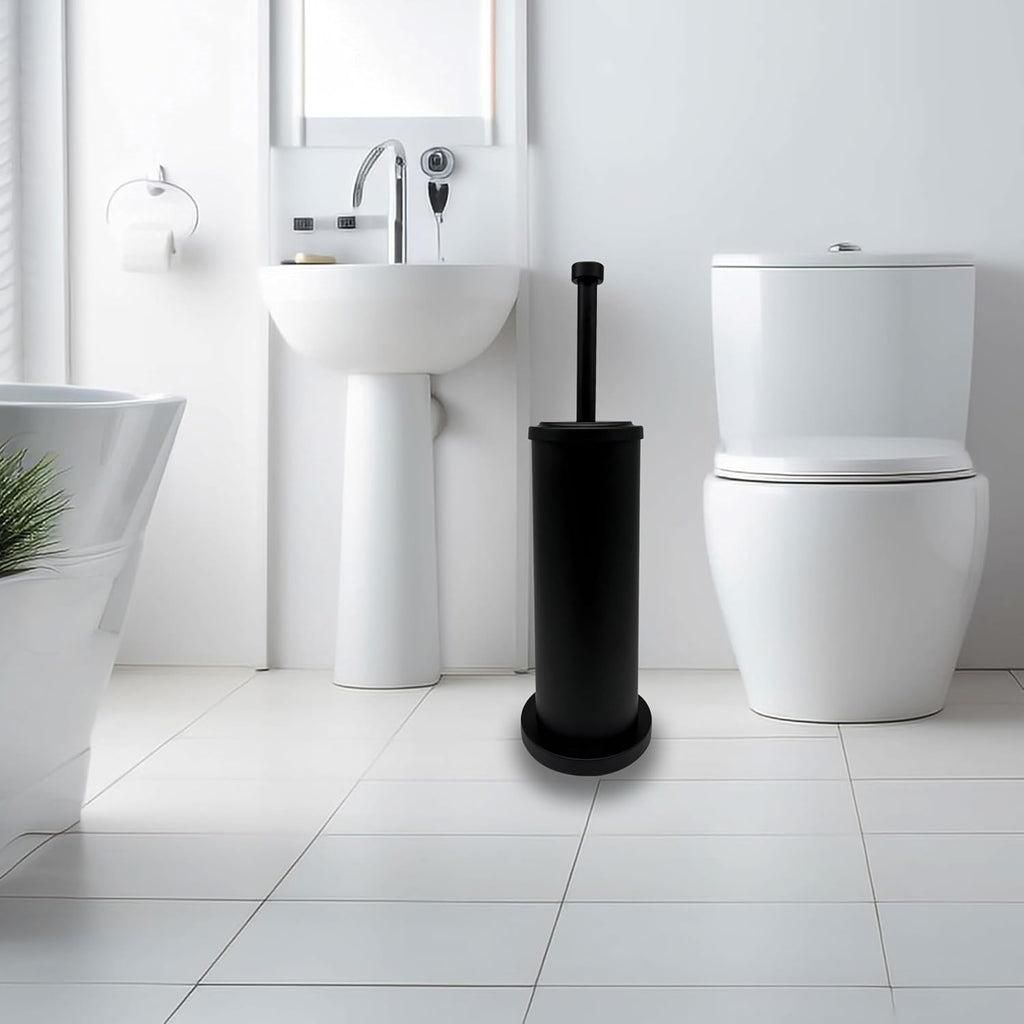 Matte Black Toilet Bowl Brush with Holder, Durable Bathroom Cleaning Tool, Modern Design for Easy Toilet Maintenance, Bathroom Cleaner Brush for Efficient Cleaning and Hygiene