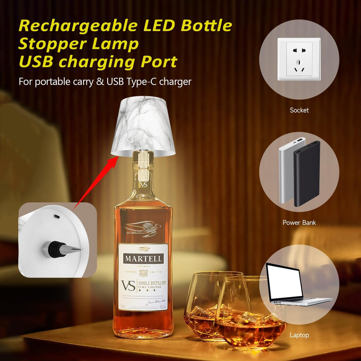 2026 New Wireless Bottle Lamp - LED Bottle Lights for Liquor & Wine Bottles