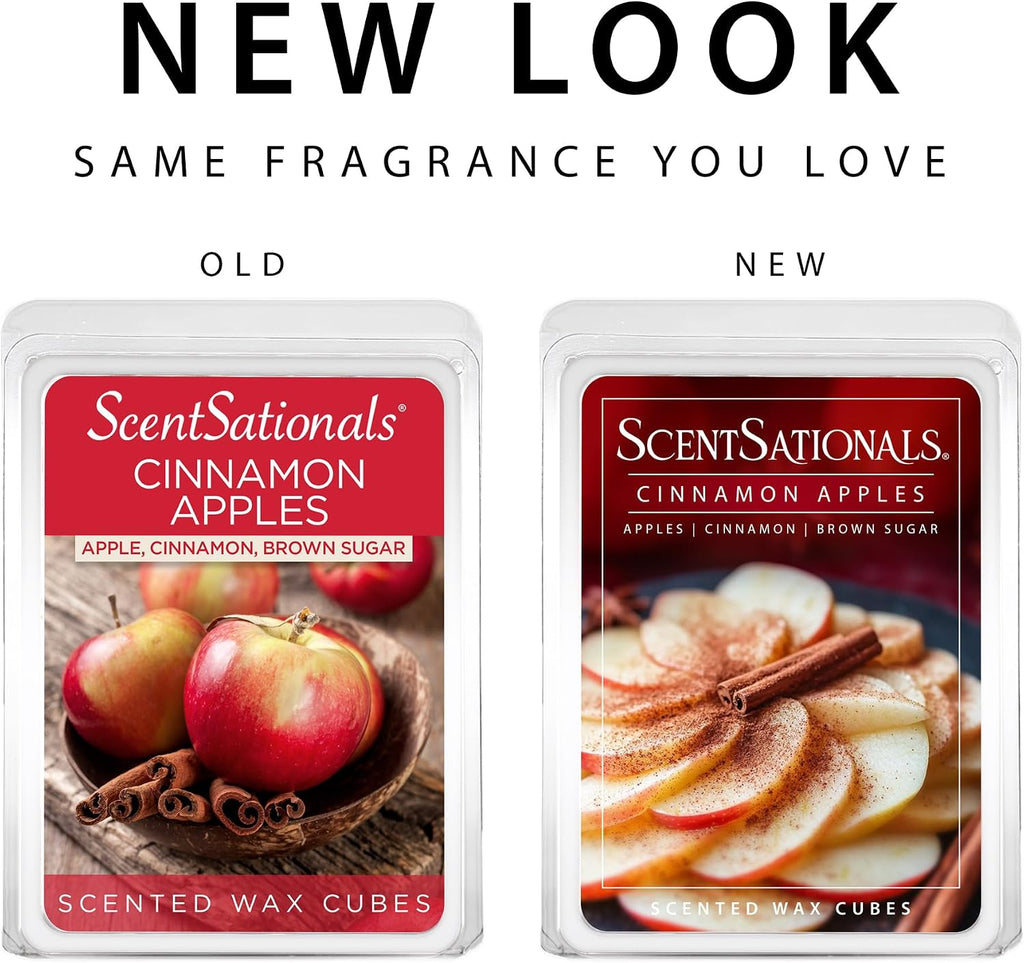 ScentSationals Cinnamon Apples Scented Fall Wax Melts 10oz (24 Cubes)