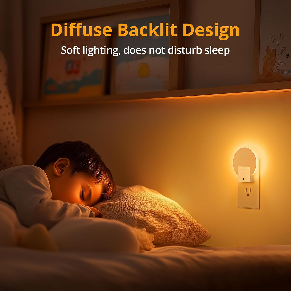 Lyridz Plug-in LED Backlit Night Light with Dusk-to-Dawn Sensor, 4-Pack