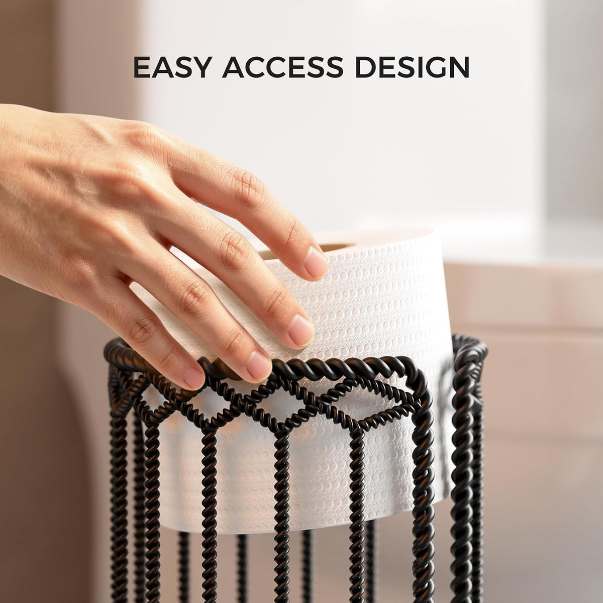 Toilet Paper Holder Stand,Freestanding Toilet Paper Reserve Storage Stand