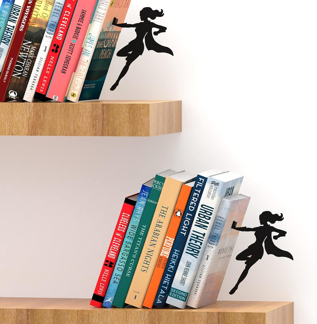Decorative Bookends - Supergal 2X- Heavy Duty Metal Book Ends for Shelves
