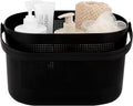 Plastic Portable Shower Caddy Basket, Storage Organizer with Handle, Black