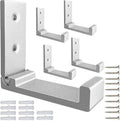 Folding Coat Hooks, 5Pcs Wall Hooks for Hanging Coat Towel Hooks Hardware Heavy Duty Aluminum Alloy Headphone Holder Hooks No Rust Wall Mounted with Screws for Hat, Bags, Fitness Equipment (Silvery)