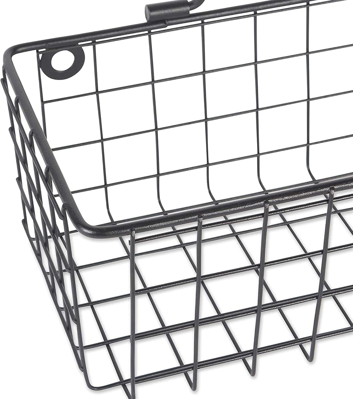 DII Farmhouse Vintage Décor, Wire Wall Basket, Assorted, Black, 2 Piece (Pack of 2)