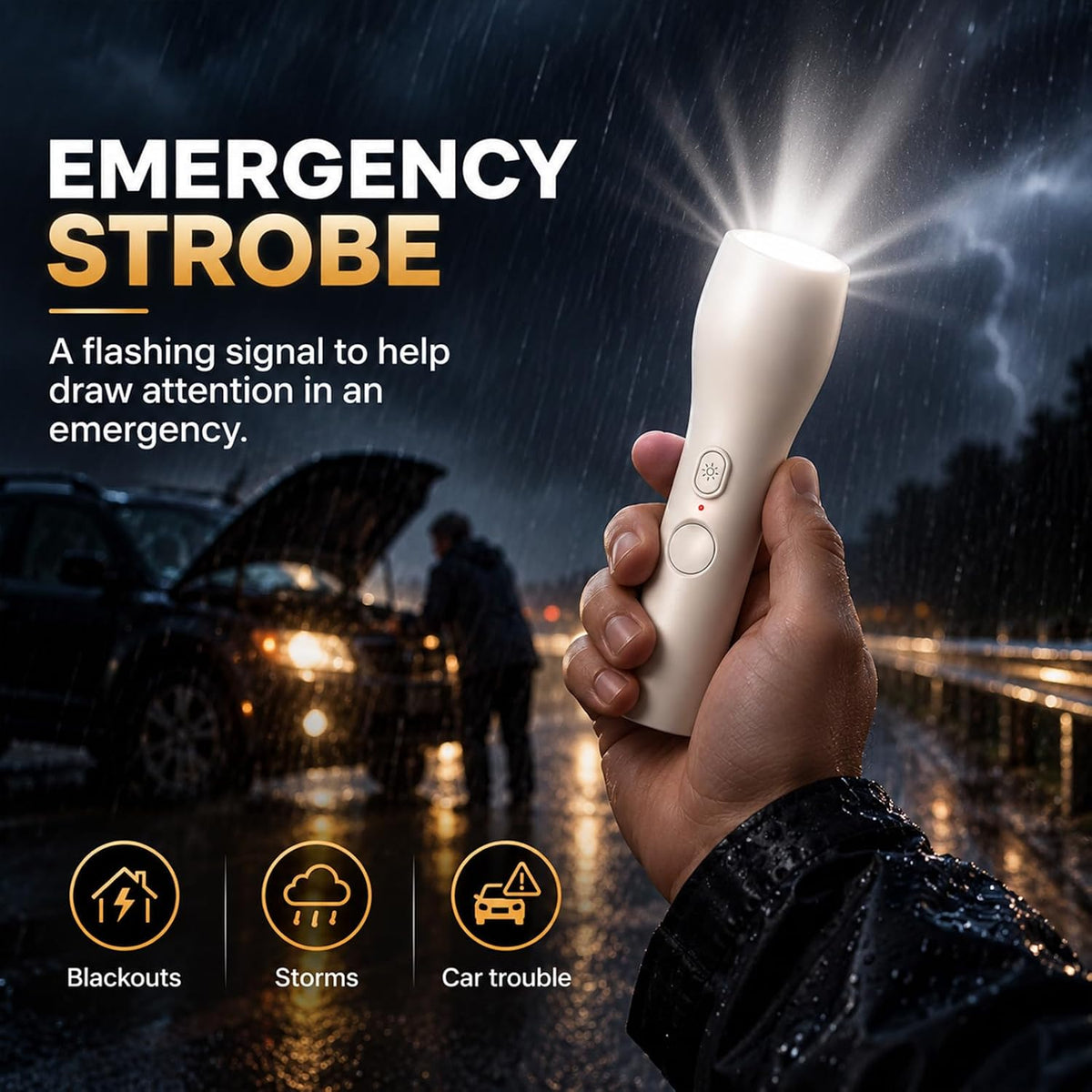 Plug In Motion Sensor Night Light, Emergency Flashlight for Power Outages