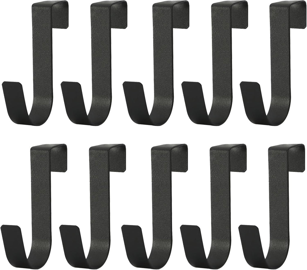 eywlwaar Over The Cabinet Door Single Hooks 10 Pack (10P-Black)