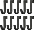 eywlwaar Over The Cabinet Door Single Hooks 10 Pack (10P-Black)
