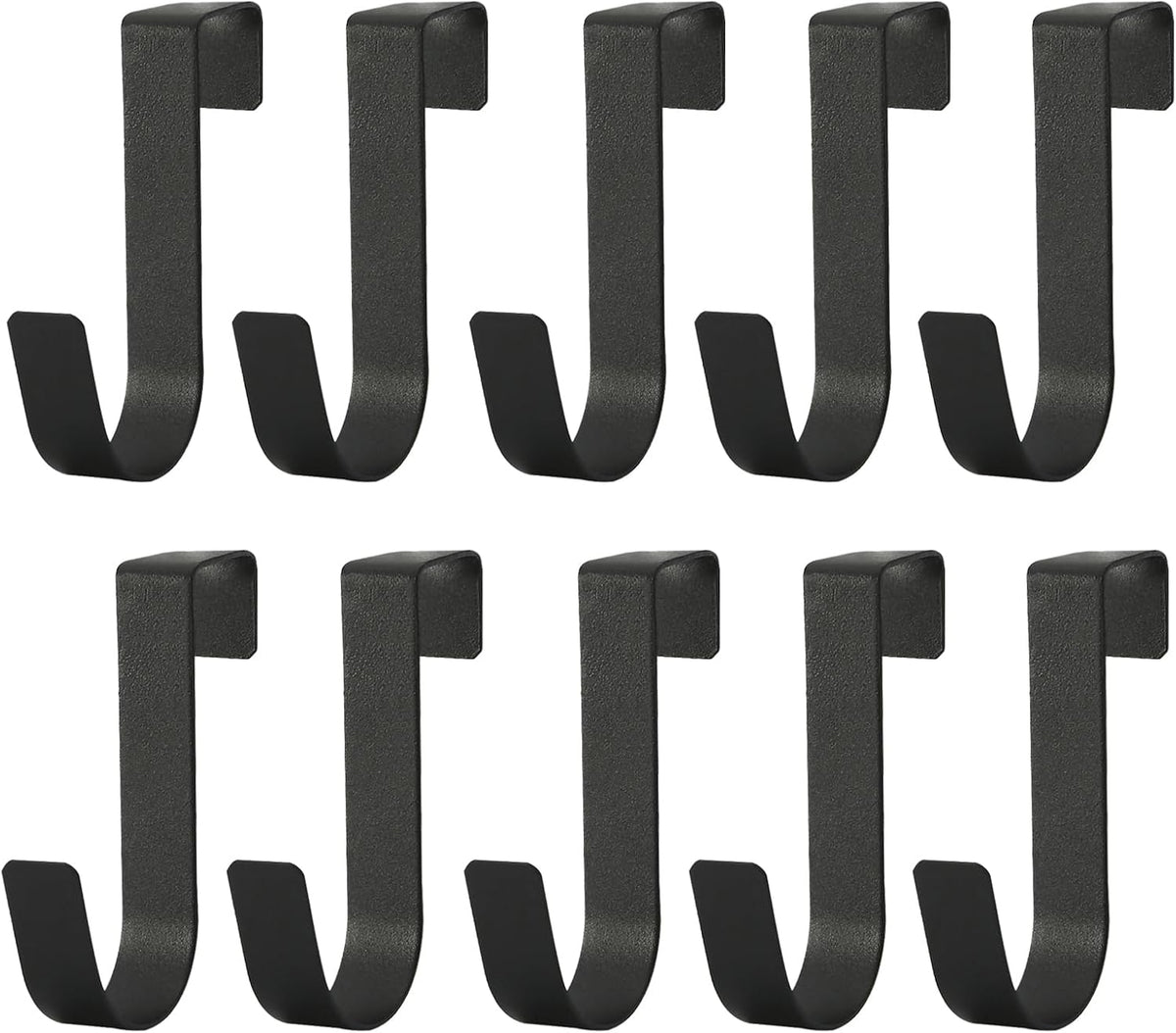 eywlwaar Over The Cabinet Door Single Hooks 10 Pack (10P-Black)