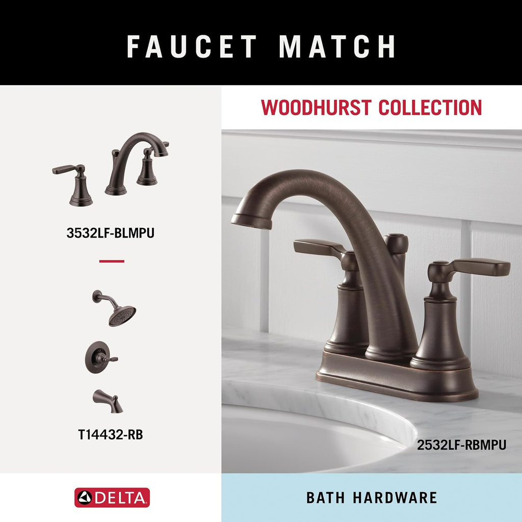 DELTA FAUCET Rubber Limited 73224-RB Woodhurst 24 in. Wall Mount Towel Bar Bath Hardware Accessory in Venetian Bronze