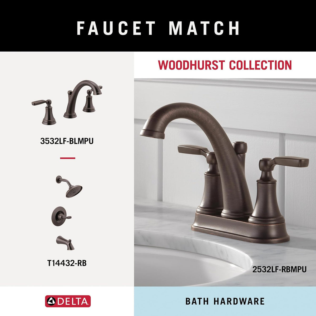 DELTA FAUCET Rubber Limited 73224-RB Woodhurst 24 in. Wall Mount Towel Bar Bath Hardware Accessory in Venetian Bronze