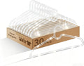 Clothes Hangers 30 Pack, 16" Heavy Duty Coat Hanger, Clear Acrylic Hangar, Non-slip Short Neck Hanger for Closet, Space Saving Slim Thin Perchas for Adult Suit, T-shirt, Jacket, Dress, Blouse Clothing