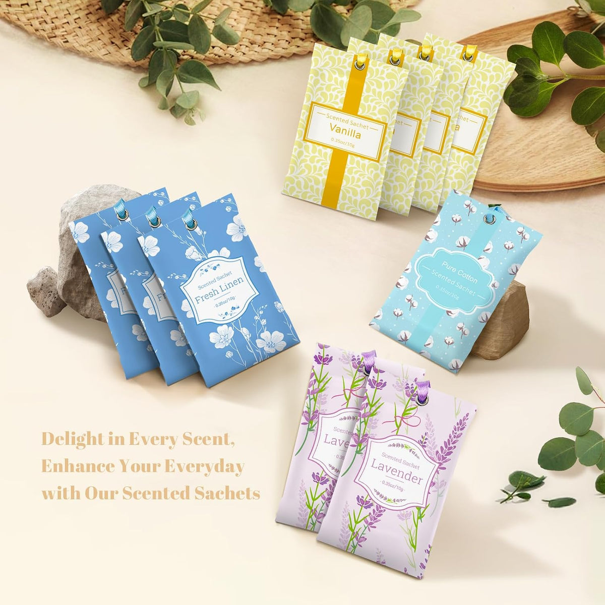 SCENTORINI Scented Sachets for Drawers and Closets, 16 Assorted Pack
