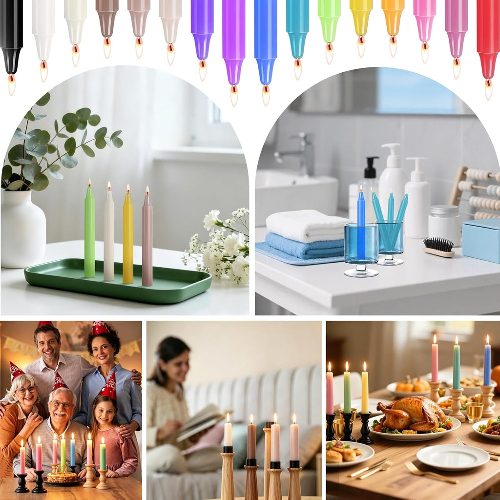 CHANGTIKEJI 160 Pack Spell Chime Candles 4 Inch Multi-Colored Taper Candles Sticks for Home Decor Kitchen Decor Wedding Decoration-16 Colors