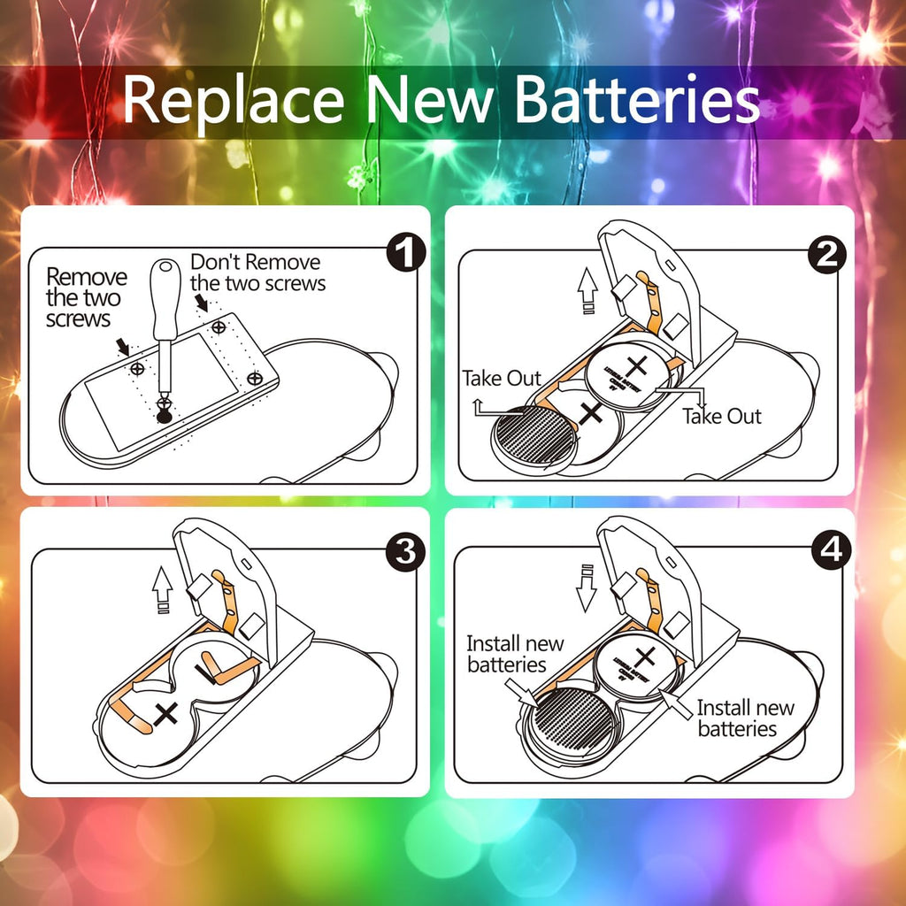 6 Pack Fairy Lights Battery Operated,Timer,2 Remotes,6.5ft 20LED Multicolor