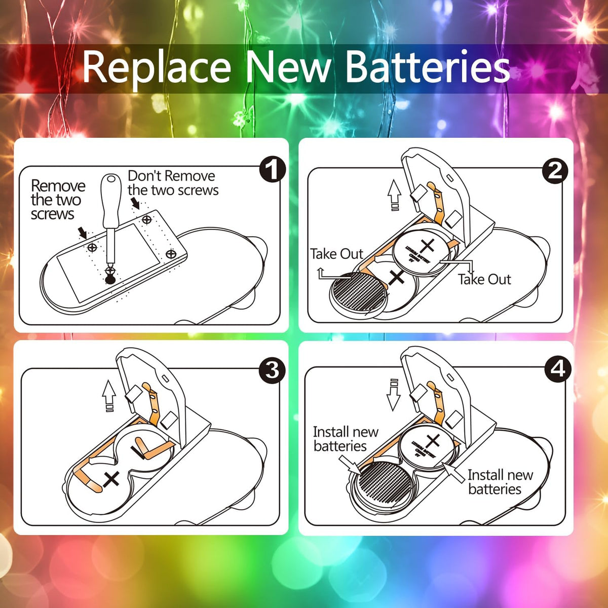 6 Pack Fairy Lights Battery Operated,Timer,2 Remotes,6.5ft 20LED Multicolor