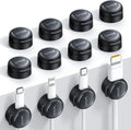12Pack Magnetic Cord Organizer Cable Clips - Lamicall [Crystal-Clear] Desk Cable Managment for Phone Charging Cord, Adhesive Wire Holder for Home Office Nightstand, Christmas Organizer Accessories