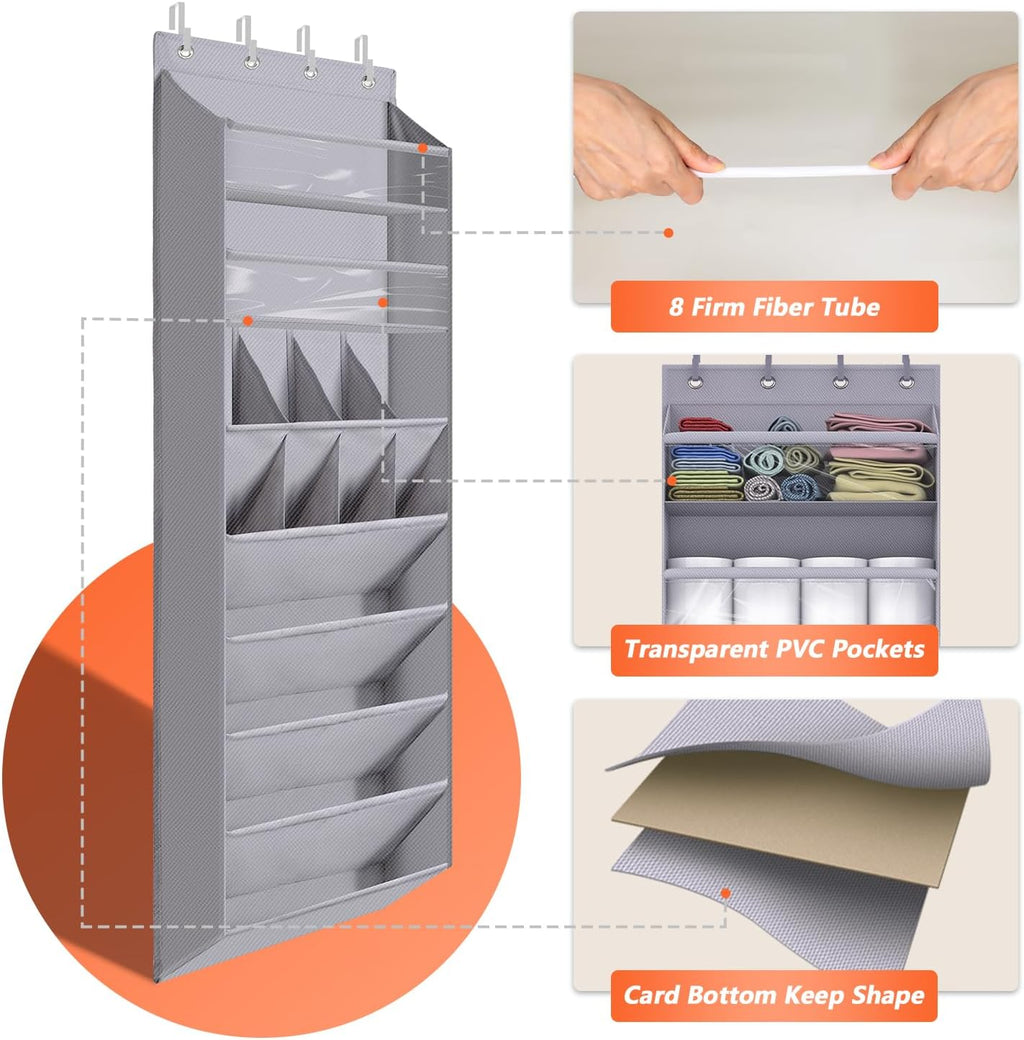 1 Pack Over The Door Shoe Organizer, 8 Shelves Hanging Shoe Organizers,