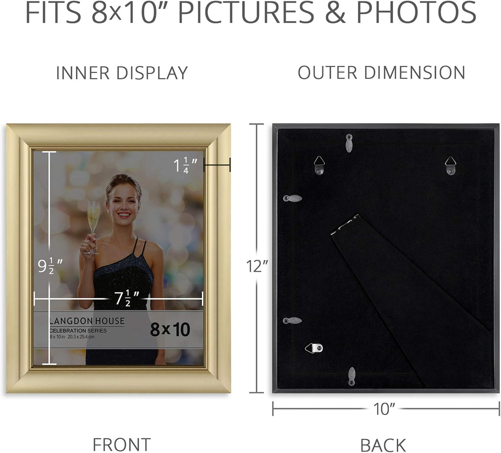 Langdon House 8x10 Picture Frames - Gold, 3 Pack - Celebration Collection