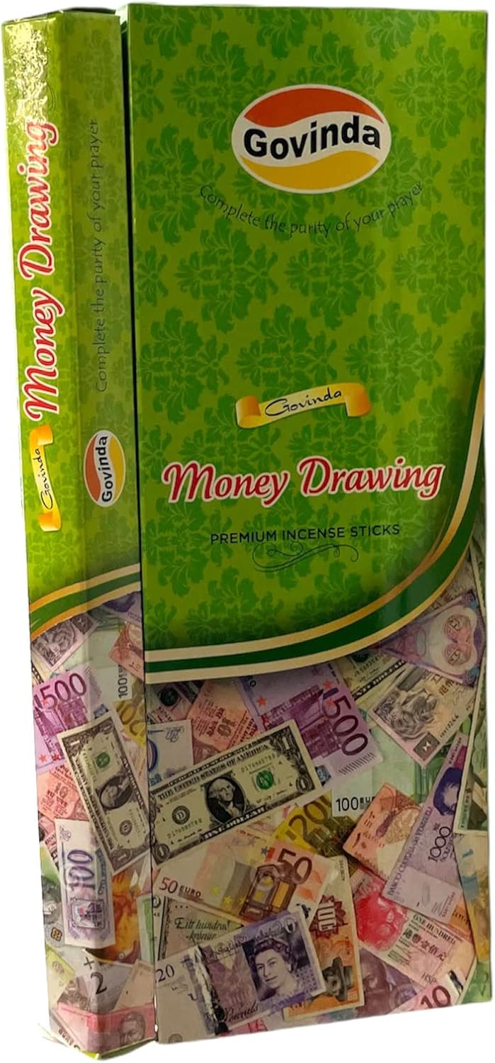 Govinda Incense - Money Drawing - 120 Incense Sticks, Premium Incense