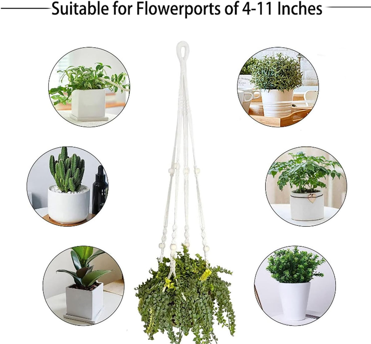 2 Pack Plant Hanger - 29.5" & 23.5" Hanging Planters, Fits 3.9"-11.8" Pots