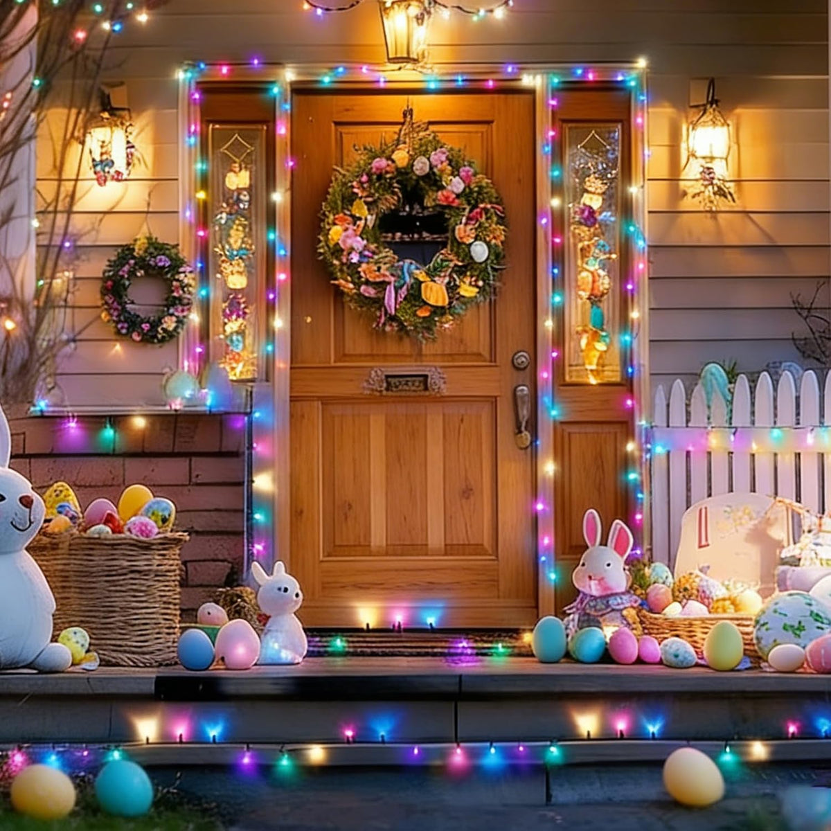 LAMPHOME Multicolor Pastel String Lights, 25FT 50LED Mini Christmas Fairy Lights Plug in for Christmas Tree Xmas Garland Easter Wedding Holiday Party Indoor Outdoor Patio Garden Home Decor