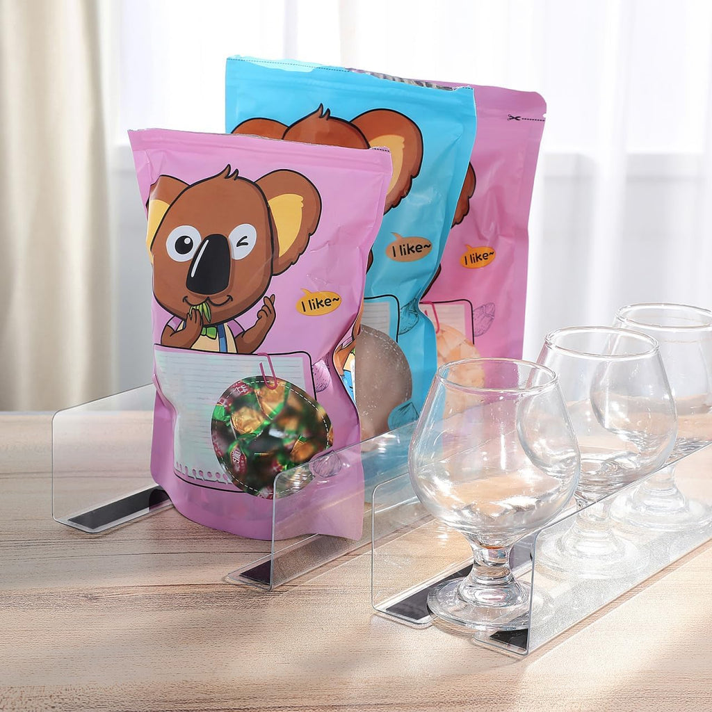 10pcs Clear L-Shaped Shelf Dividers Commodity Classification Organizer