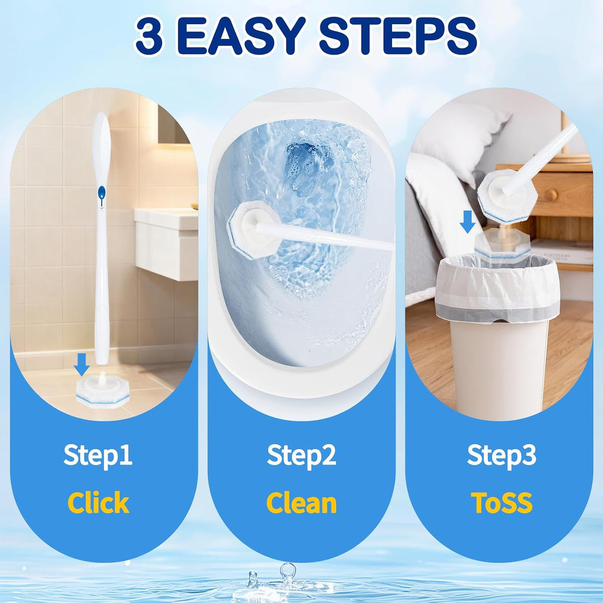 60 Count Disposable Toilet Brush Refills for Clorox Toilet Brushes