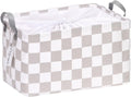 Hinwo 33L Large Canvas Storage Baskets with Lid and Handles