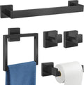 Gypie Bathroom Hardware Accessories Set, 5-Piece 16In Black Wall Mounted