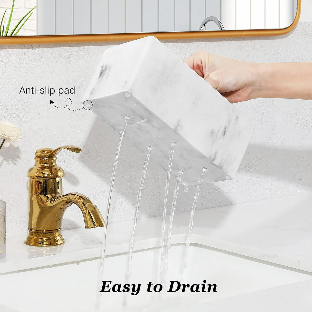 Luxspire 5 Slots Toothbrush Holders, Resin, Gravel White