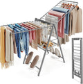 APEXCHASER Clothes Drying Rack, 67.3" L Height Adjustable, Foldable, Grey