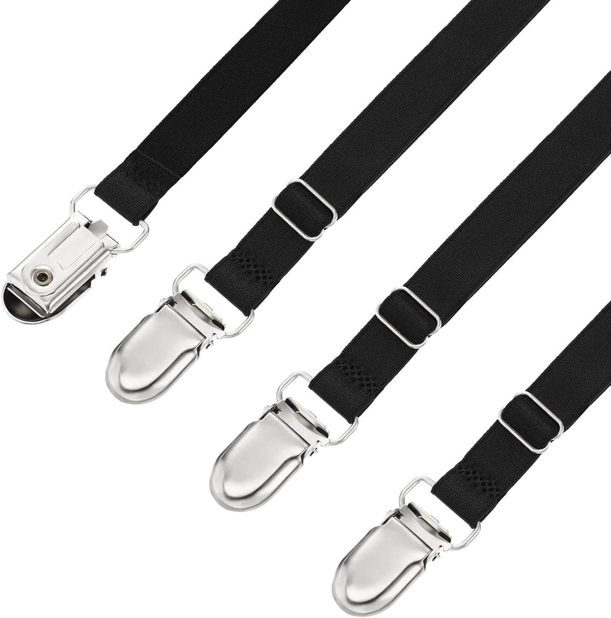 Boao 12 Pcs Bedsheet Strap Elastic Clip, Black, 14-28 Inch Length