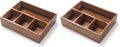 XIMISISE Tea Bag Holder, Acacia Wood Tea Bag Storage Organizer, Tea Candy Basket, Sugar Packet Organizer, Coffee Station Condiment Organizer (Pack of 2)