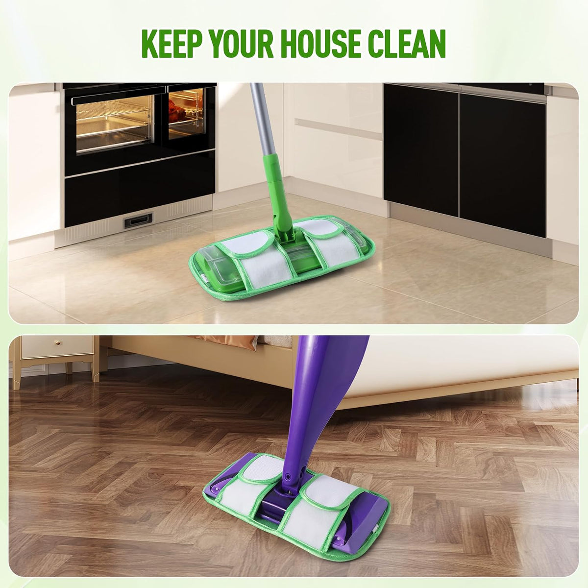6 Pack Reusable Mop Pads for Swiffer Sweeper and WetJet Mops