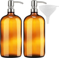 Kitchentoolz Large Pump Bottle - 32 Ounce Shampoo and Soap Dispenser - Amber