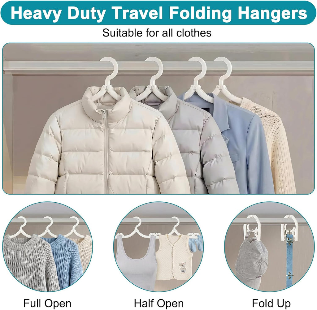 10 Pcs Foldable Travel Hangers Cruise Ship Essentials 2026 Phone Size White