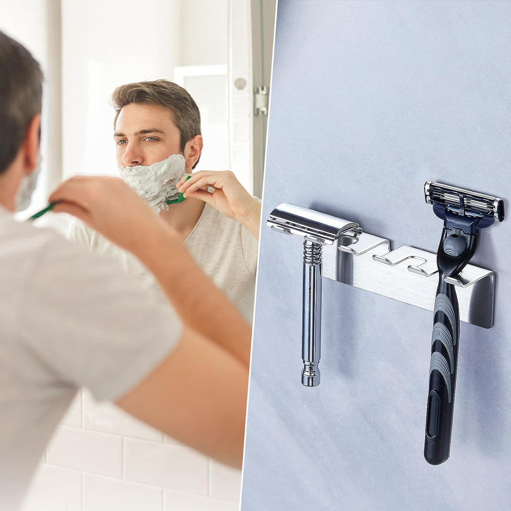 Toothbrush Holder, Electric Toothbrush Head Holder Wall Mounted Non Screw, Metal Toothbrush Holders for Bathroom, Self Adhesive Tooth Brush Holder Toothbrush Organiser (Silver, Medium)