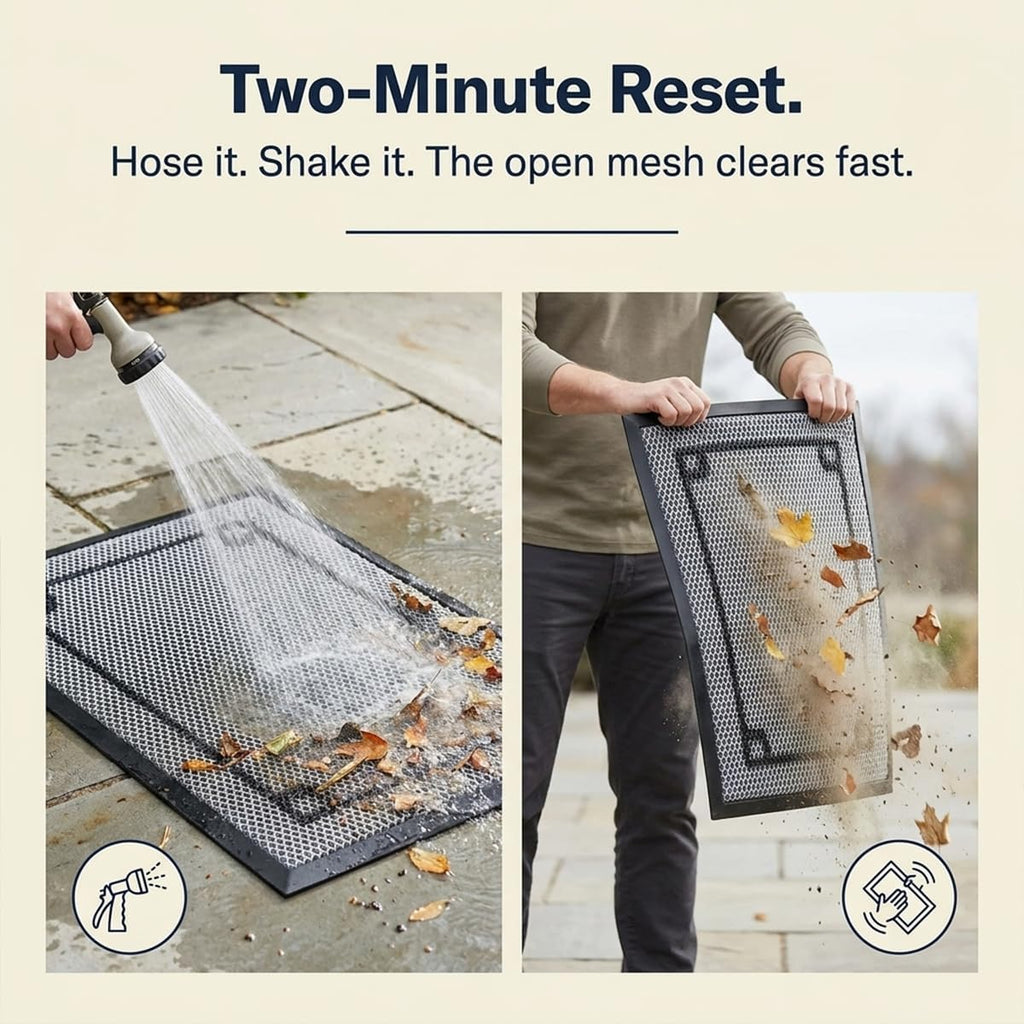 Muddy Mat® Meshy Mat® Door Mat Heavy-Duty Quick-Dry Floor Mat, Sand & Dirt Trapper for Indoor & Outdoor, Ideal for Entrance, Patios & Garages,Low-Profile,Non-Slip,Washable– Border 16"x24"x0.4"