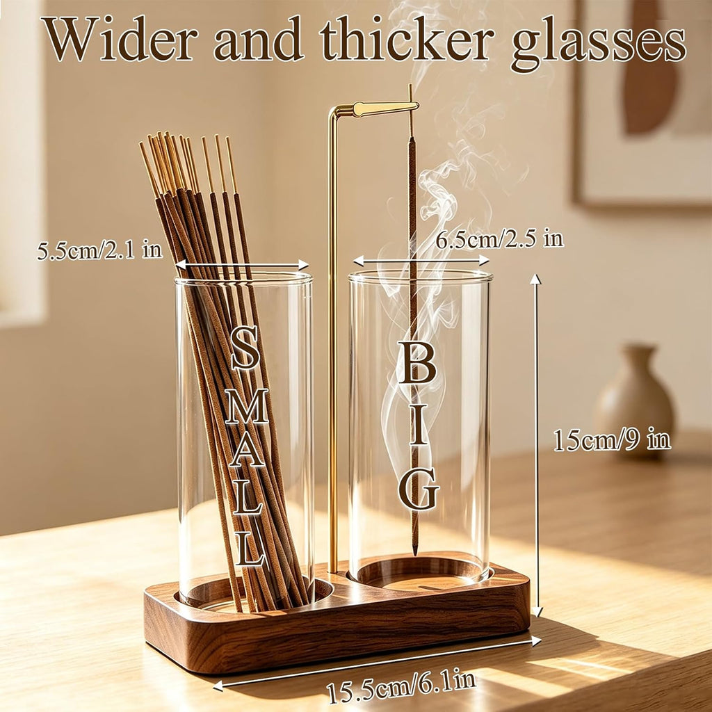 2 in 1 Incense Holder,Wooden Incense Holder for Sticks