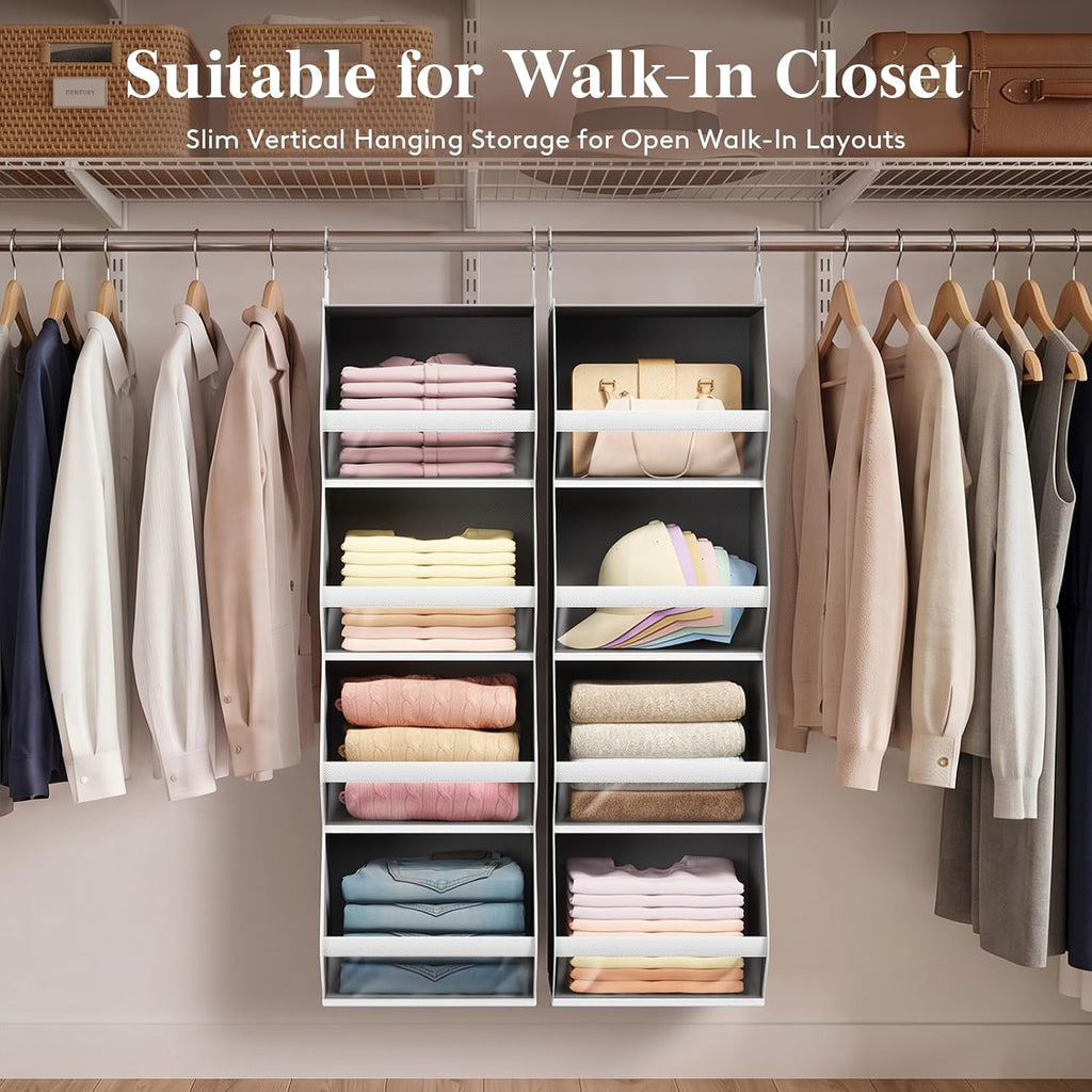 Lifewit Hanging Closet Organizer and Storage for Clothes, Gray, 2 Pack