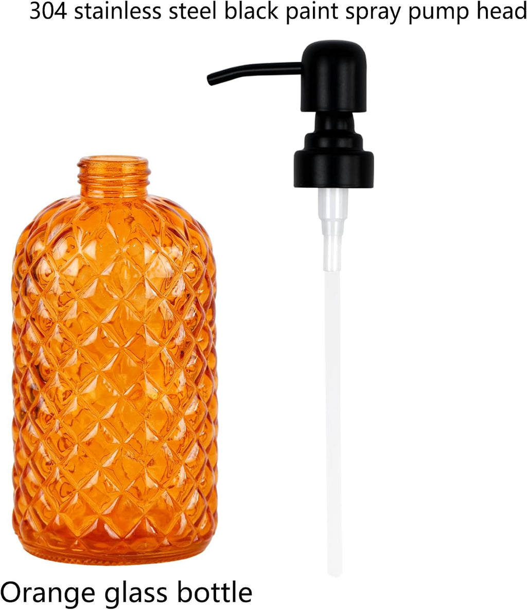 12Oz Glass Soap Dispenser with Black Rustproof Stainless-Steel Pump