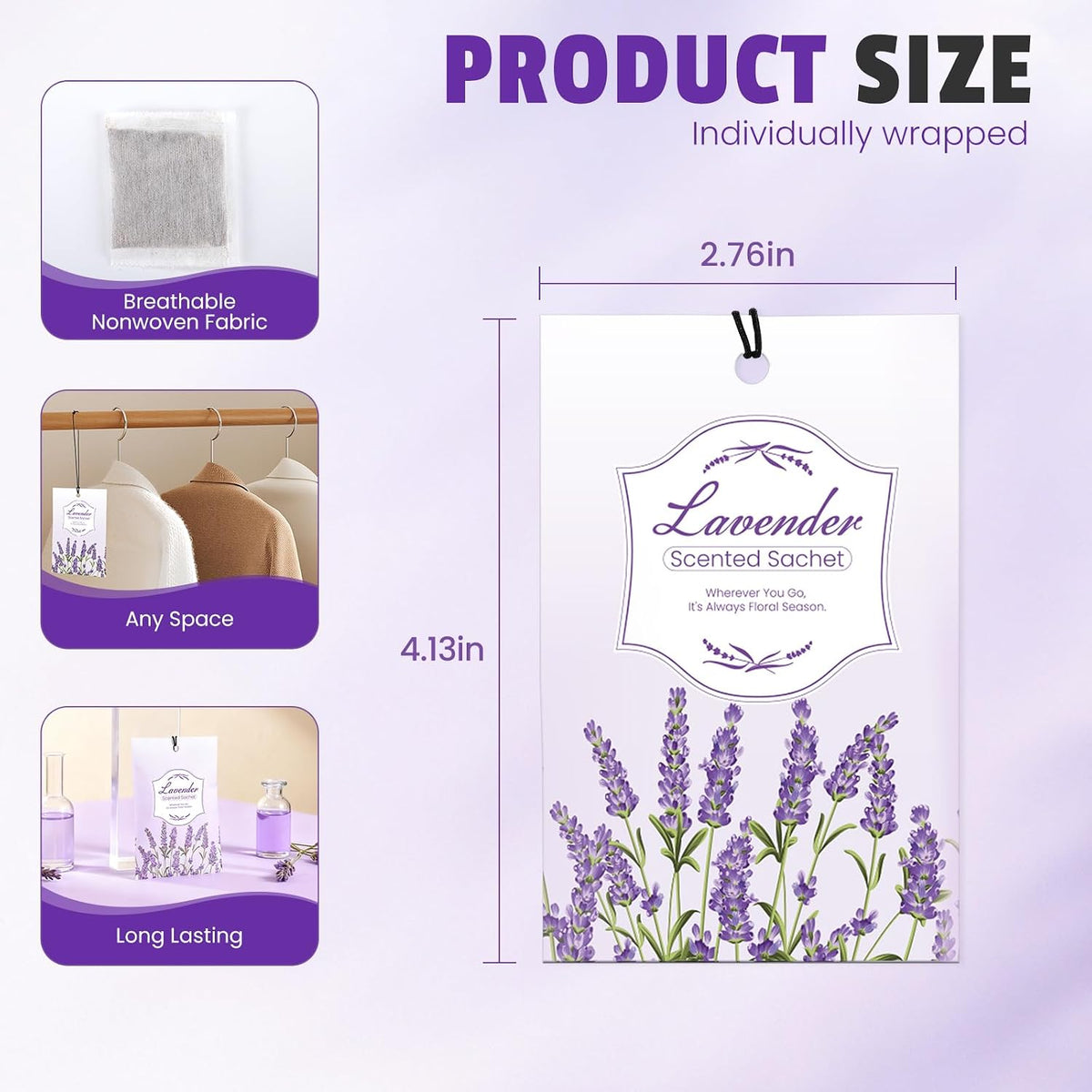 FURWEY 24 Packs Lavender Scented Sachets, Long Lasting Sachet Bag