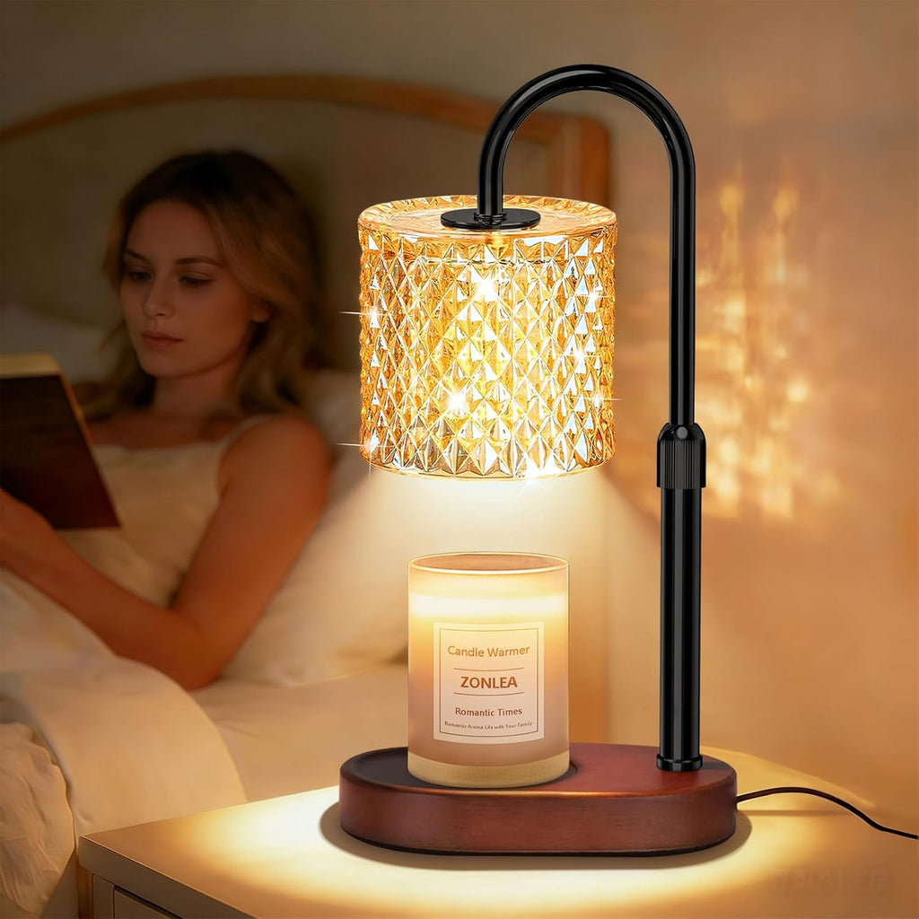 ZENLEA Candle Warmer Lamp with Timer, Wax Melt Warmer with Timer and Dimmer, Adjustable Height Lamp Candle Warmer for Jar Candles, House Warming Gift for Women & Mom, Ideal Christmas Gift
