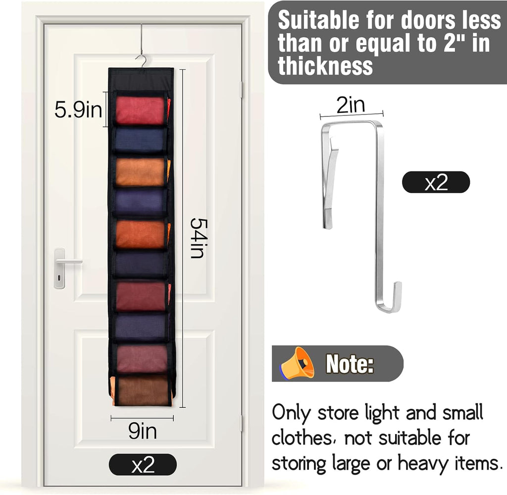 Aulock 2 Pack 40-Pocket Hanging Legging Organizer Storage, Dorm Essentials