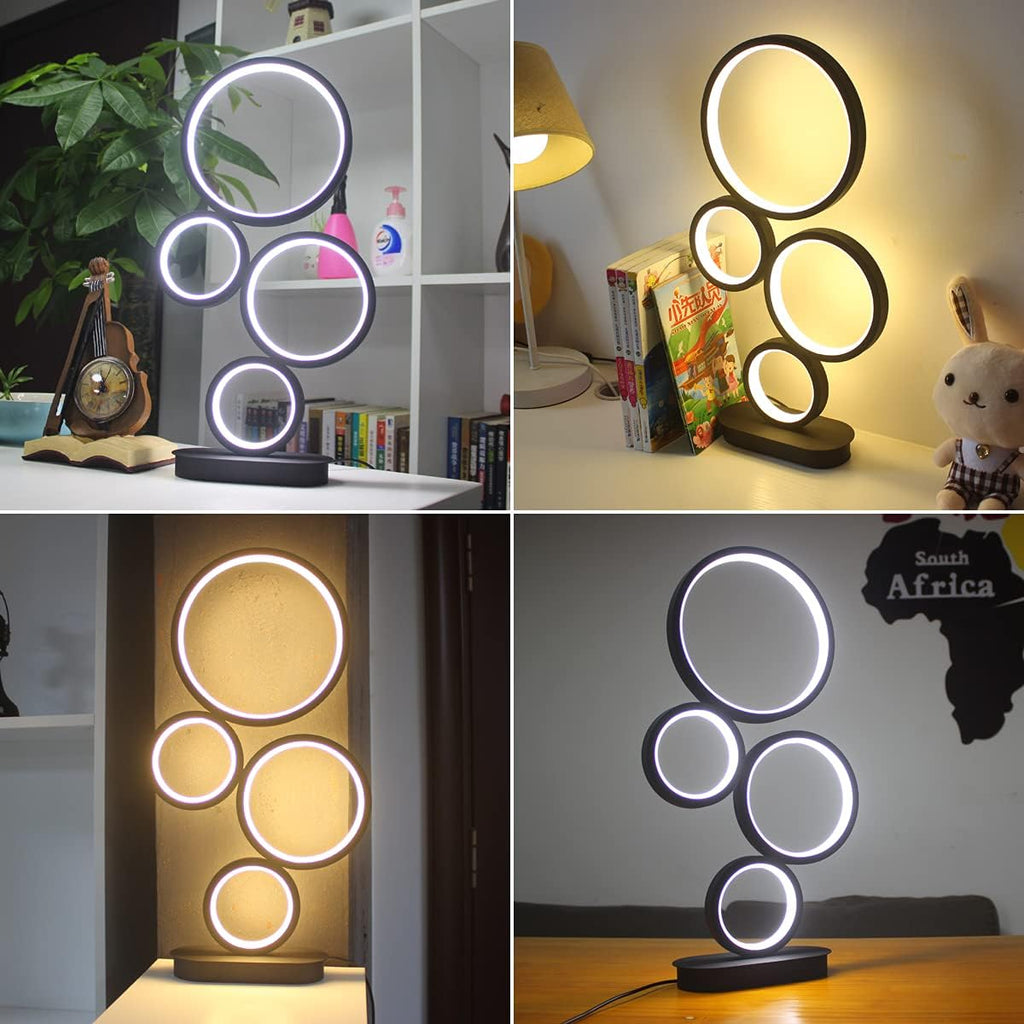 LED Table Lamp, Modern Dimmable Bedside Table Light, 18W, 3 Color Modes, for Living Room, Bedroom, Office, Nightstand, Bookshelf (Black)