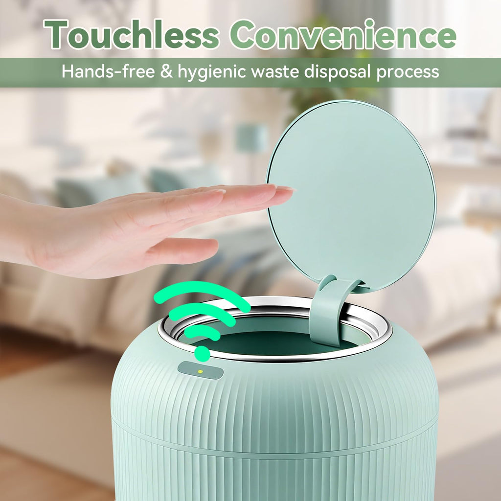 Procade Blue Bathroom Trash Can with Lid,Small Automatic Touchless Trashcan