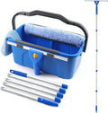 Window Cleaning Kit with Bucket, Squeegee and Scrubber for Home, Commercial