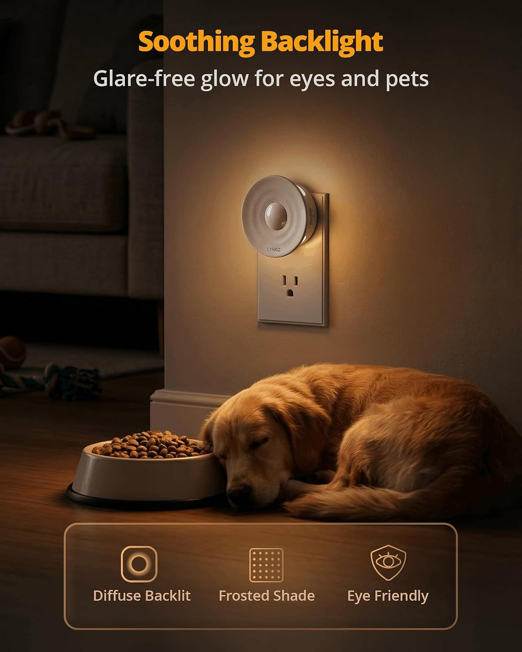 Lyridz Plug-in LED Night Light with Motion & Dusk-to-Dawn Sensor, 2-Pack