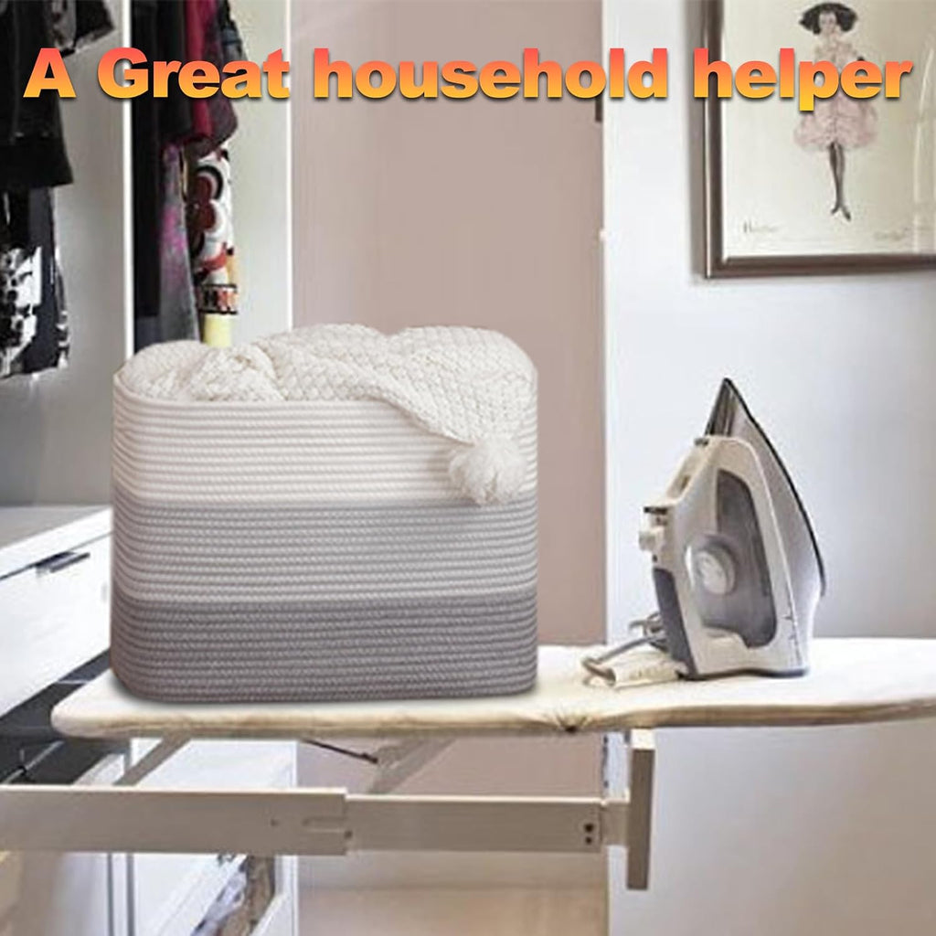 2 Pack Woven Storage Baskets for Closet, Toy Basket with Handles